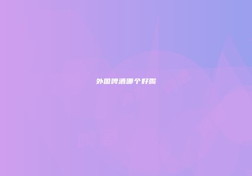 外国啤酒哪个好喝