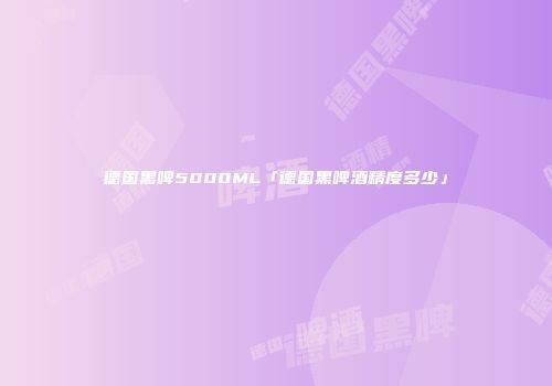 德国黑啤5000ML「德国黑啤酒精度多少」