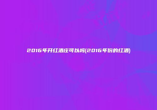 2016年开红酒庄可以吗(2016年份的红酒)