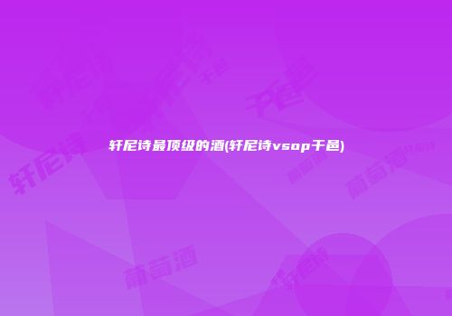 轩尼诗最顶级的酒(轩尼诗vsop干邑)