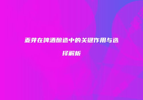 麦芽在啤酒酿造中的关键作用与选择解析