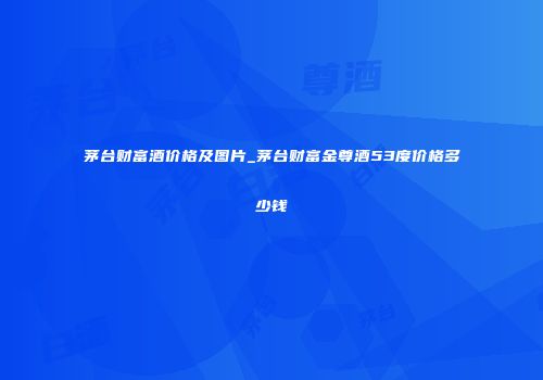茅台财富酒价格及图片_茅台财富金尊酒53度价格多少钱