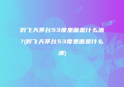 假飞天茅台53度里面是什么酒?(假飞天茅台53度里面是什么酒)