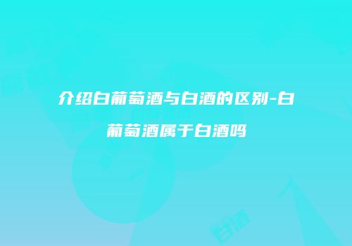 介绍白葡萄酒与白酒的区别-白葡萄酒属于白酒吗
