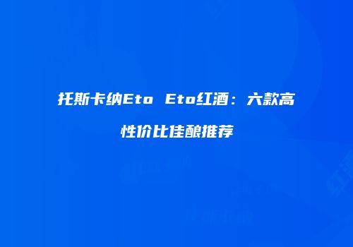 托斯卡纳Eto Eto红酒：六款高性价比佳酿推荐