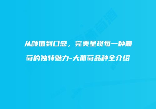 从颜值到口感，完美呈现每一种葡萄的独特魅力-大葡萄品种全介绍
