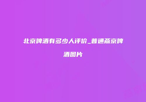 北京啤酒有多少人评价_普通燕京啤酒图片