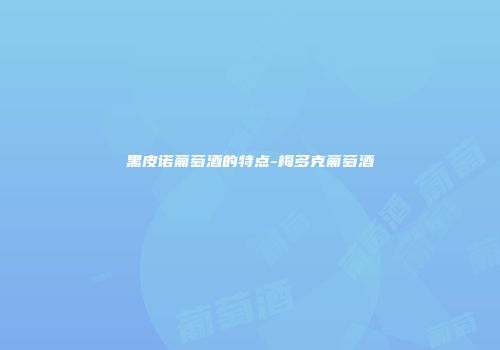 黑皮诺葡萄酒的特点-梅多克葡萄酒