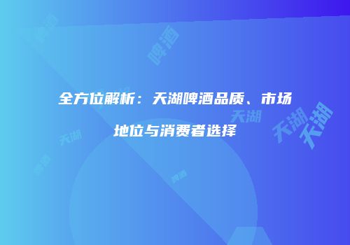 全方位解析：天湖啤酒品质、市场地位与消费者选择