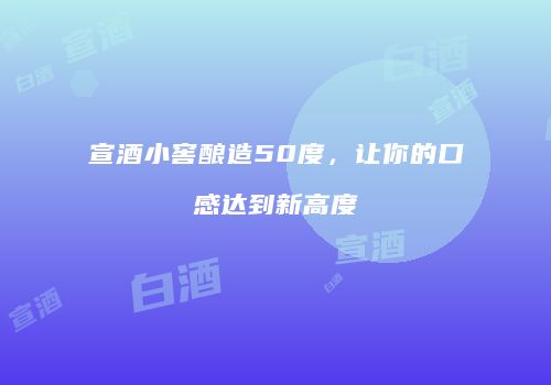 宣酒小窖酿造50度，让你的口感达到新高度