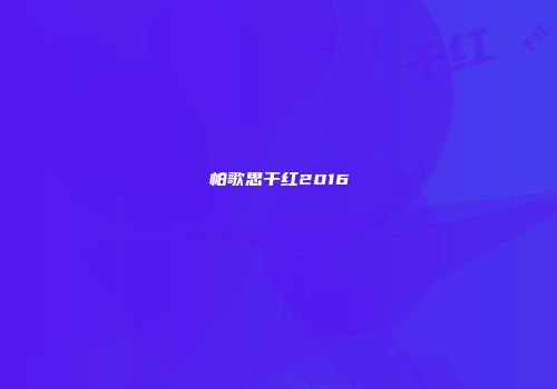 帕歌思干红2016