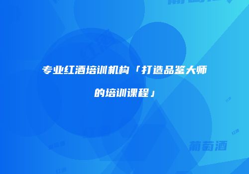 专业红酒培训机构「打造品鉴大师的培训课程」