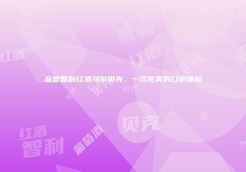 品尝智利红酒马尔贝克，一次完美的口感体验