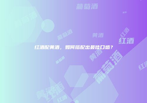 红酒配黄酒，如何搭配出最佳口感？