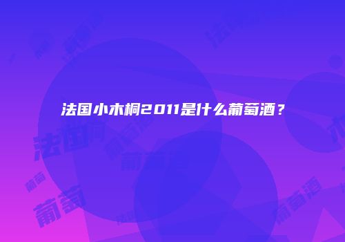 法国小木桐2011是什么葡萄酒？
