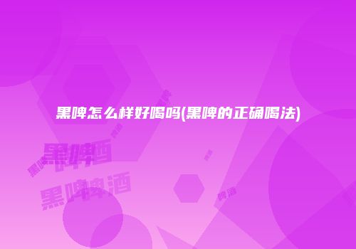 黑啤怎么样好喝吗(黑啤的正确喝法)
