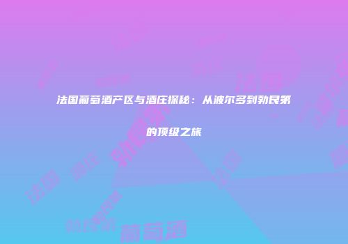 法国葡萄酒产区与酒庄探秘：从波尔多到勃艮第的顶级之旅