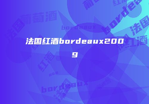 法国红酒bordeaux2009