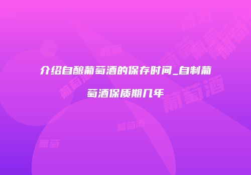 介绍自酿葡萄酒的保存时间_自制葡萄酒保质期几年