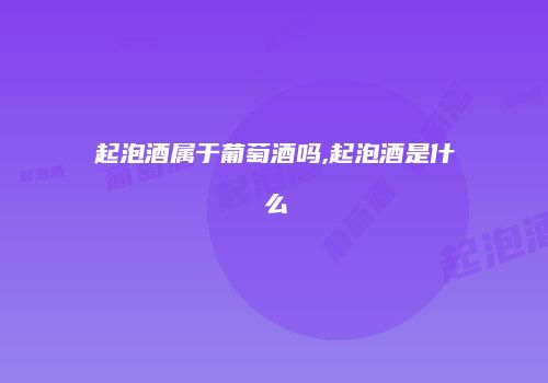 起泡酒属于葡萄酒吗,起泡酒是什么