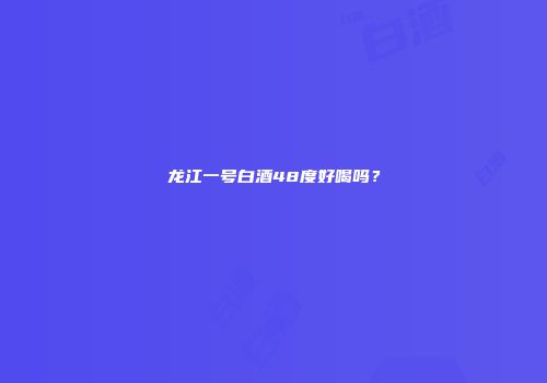 龙江一号白酒48度好喝吗？