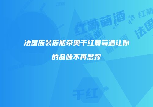 法国原装原瓶帝奥干红葡萄酒让你的品味不再愁嫁