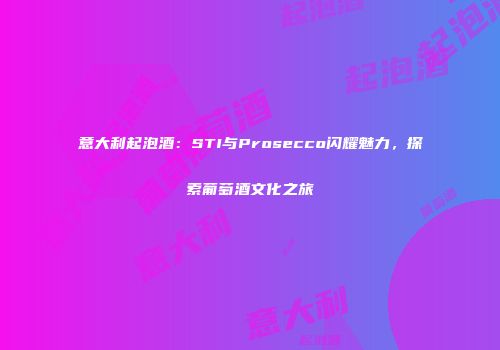 意大利起泡酒：STI与Prosecco闪耀魅力，探索葡萄酒文化之旅
