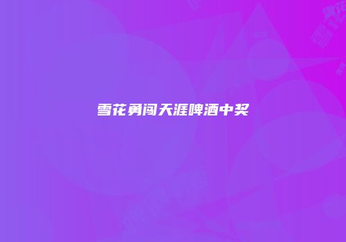 雪花勇闯天涯啤酒中奖