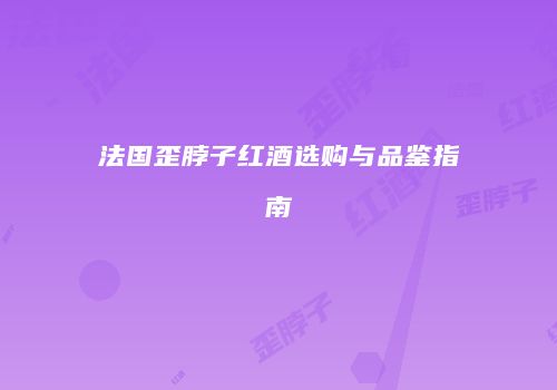 法国歪脖子红酒选购与品鉴指南
