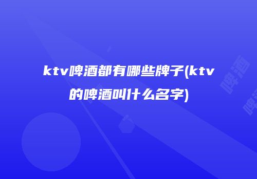 ktv啤酒都有哪些牌子(ktv的啤酒叫什么名字)