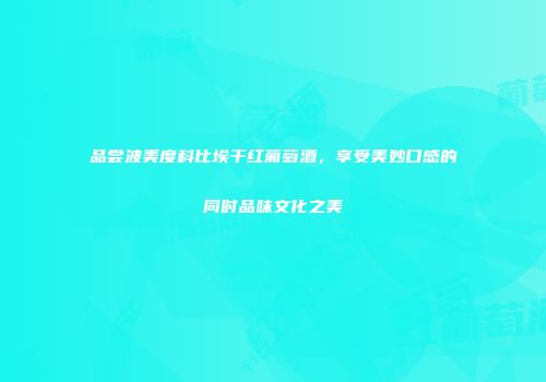 品尝波美度科比埃干红葡萄酒，享受美妙口感的同时品味文化之美