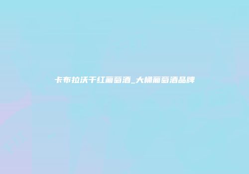 卡布拉沃干红葡萄酒_大桶葡萄酒品牌
