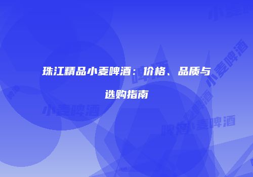 珠江精品小麦啤酒：价格、品质与选购指南