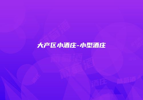 大产区小酒庄-小型酒庄