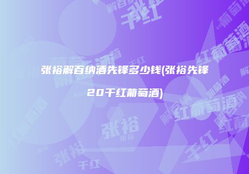 张裕解百纳酒先锋多少钱(张裕先锋20干红葡萄酒)
