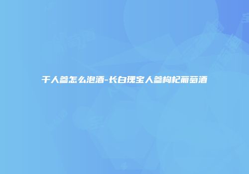 干人参怎么泡酒-长白瑰宝人参枸杞葡萄酒