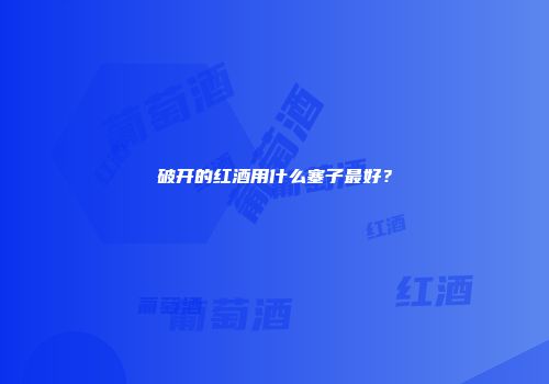 破开的红酒用什么塞子最好？
