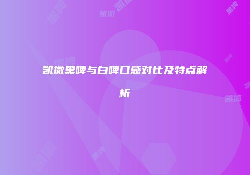 凯撒黑啤与白啤口感对比及特点解析