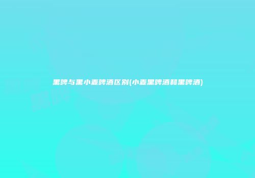 黑啤与黑小麦啤酒区别(小麦黑啤酒和黑啤酒)