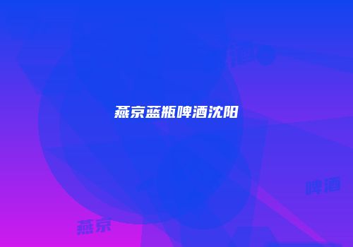 燕京蓝瓶啤酒沈阳