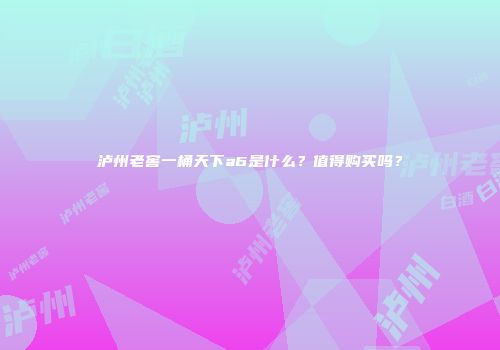 泸州老窖一桶天下a6是什么？值得购买吗？