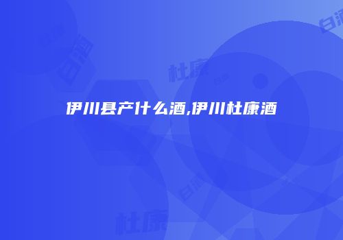伊川县产什么酒,伊川杜康酒