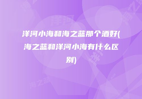洋河小海和海之蓝那个酒好(海之蓝和洋河小海有什么区别)