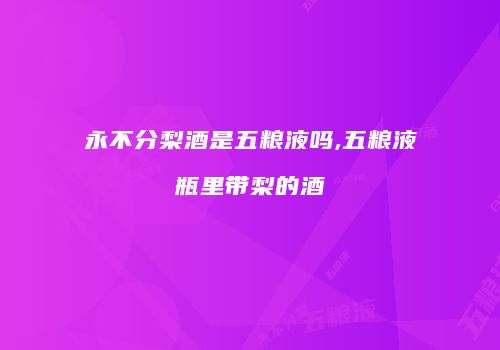永不分梨酒是五粮液吗,五粮液瓶里带梨的酒