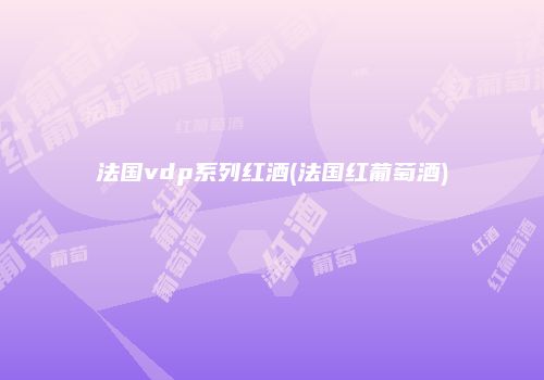 法国vdp系列红酒(法国红葡萄酒)
