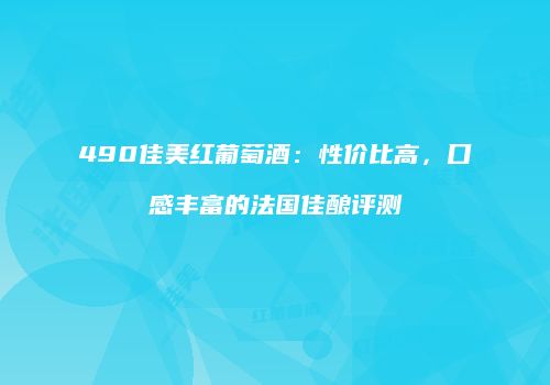 490佳美红葡萄酒：性价比高，口感丰富的法国佳酿评测
