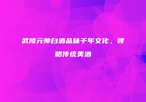 武陵元帅白酒品味千年文化，领略传统美酒