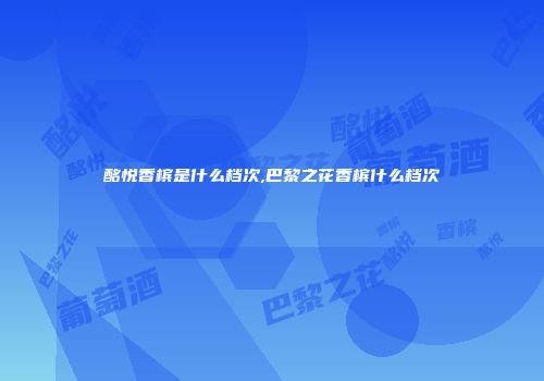 酩悦香槟是什么档次,巴黎之花香槟什么档次