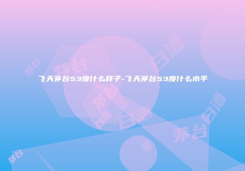 飞天茅台53度什么样子-飞天茅台53度什么水平