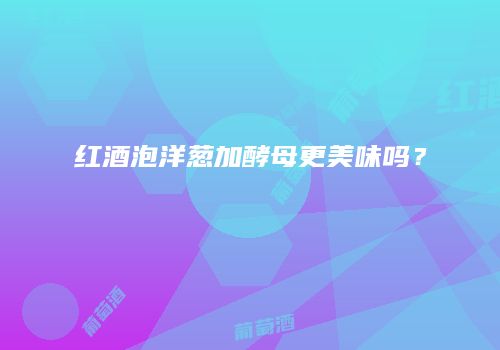 红酒泡洋葱加酵母更美味吗？